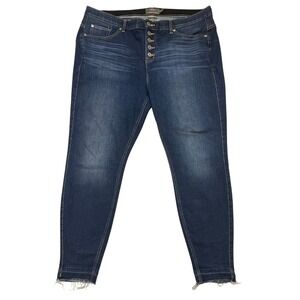 Torrid Women's Bombshell Skinny Jeans 20R Premium Stretch Button Fly Dark Wash